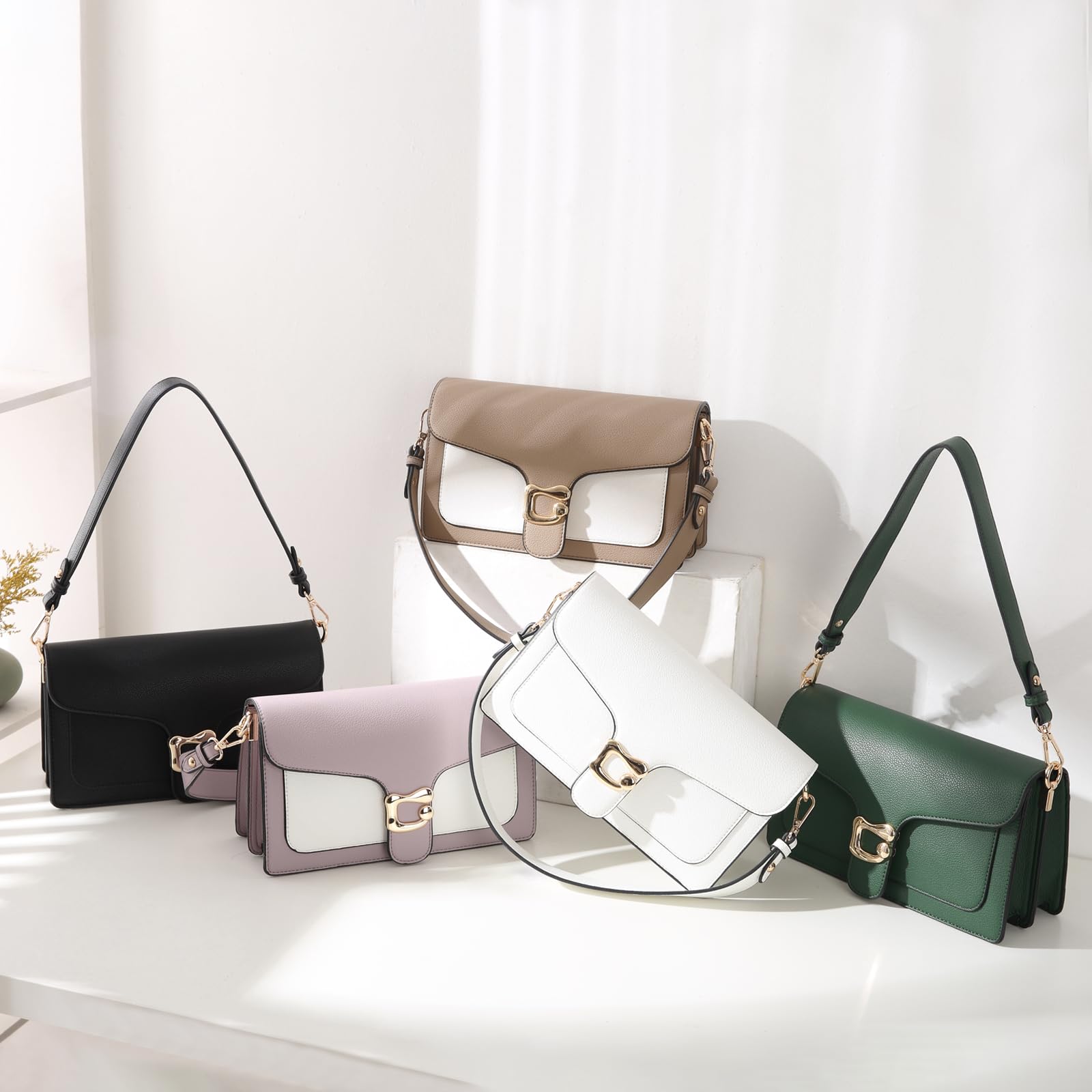 Travistar Crossbody Bags for Women Trendy - Small Cross Body Purse Shoulder Bag Leather Handbags Evening Clutch with 2 Straps | 2 detachable straps