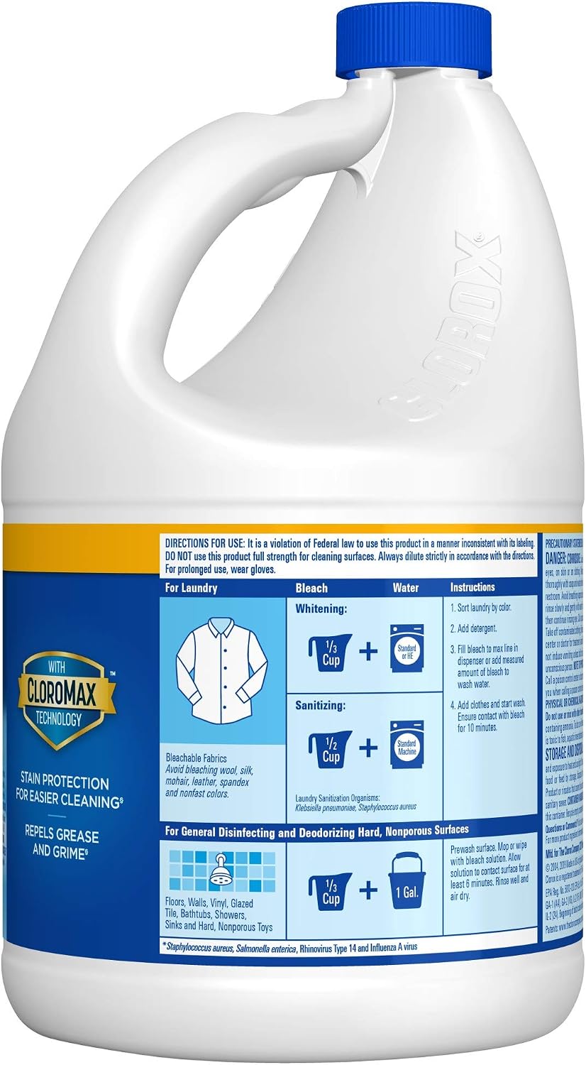Clorox Disinfecting Bleach, 121 Fluid Ounces (Package May Vary)