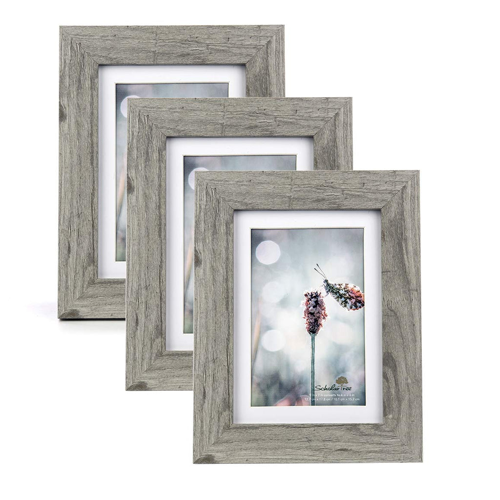 5x7 Picture Frame Gold, Display 5x7 without Mat or 4x6 with Mat, Wall Gallery Photo Frames