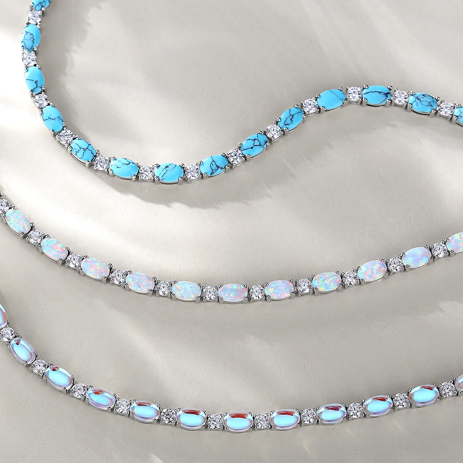 FANCIME Birthstone Bracelets Sterling Silver Tennis Bracelets Charm Fine Jewelry Birthday Gifts for Women 7"