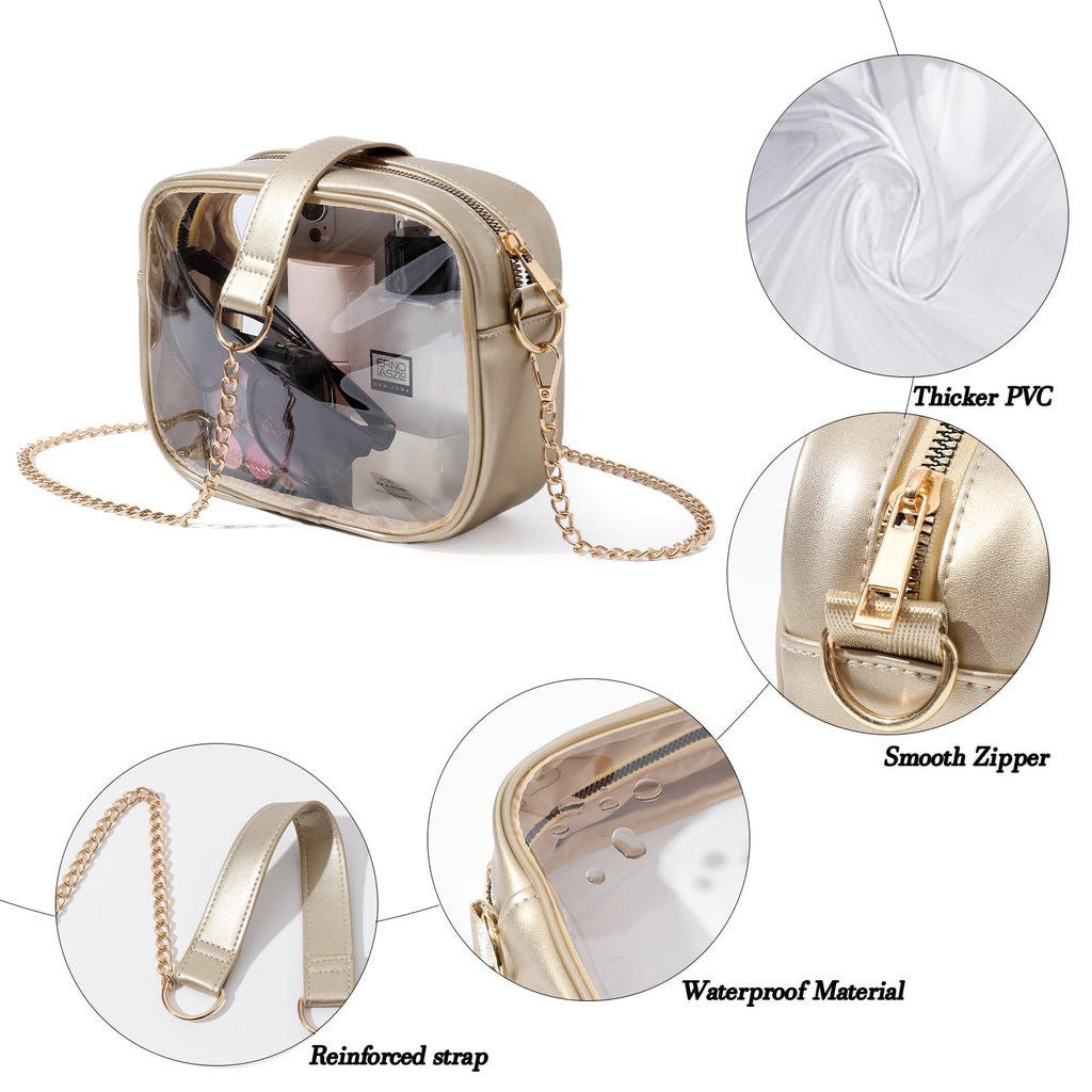 TOBVZOO Clear Bag Stadium Approved, Crossbody Transparent Bag for Concerts Sports Events, Purses for Men & Women