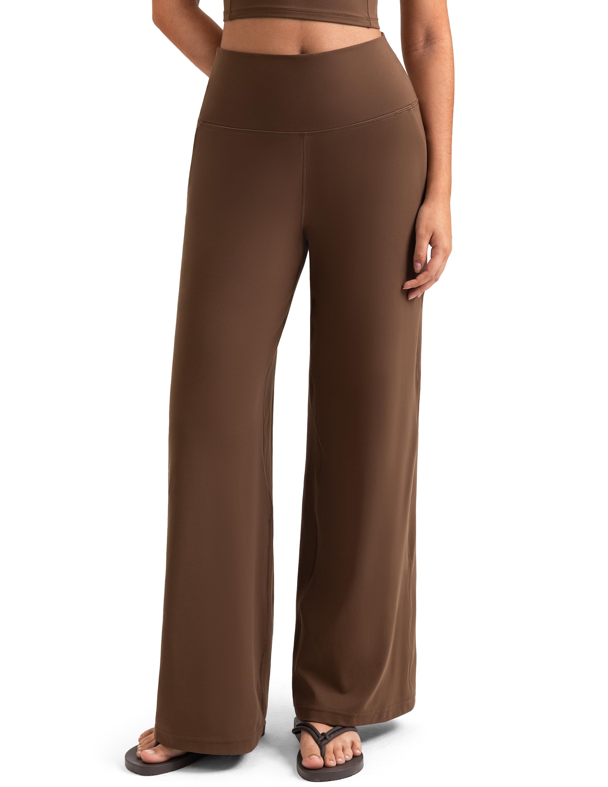 Colorfulkoala Dreamlux Women's High-Waisted Wide Leg Yoga Pants - Ultra Soft Casual Lounging Leggings 27.5/29.5/32.5" Inseam
