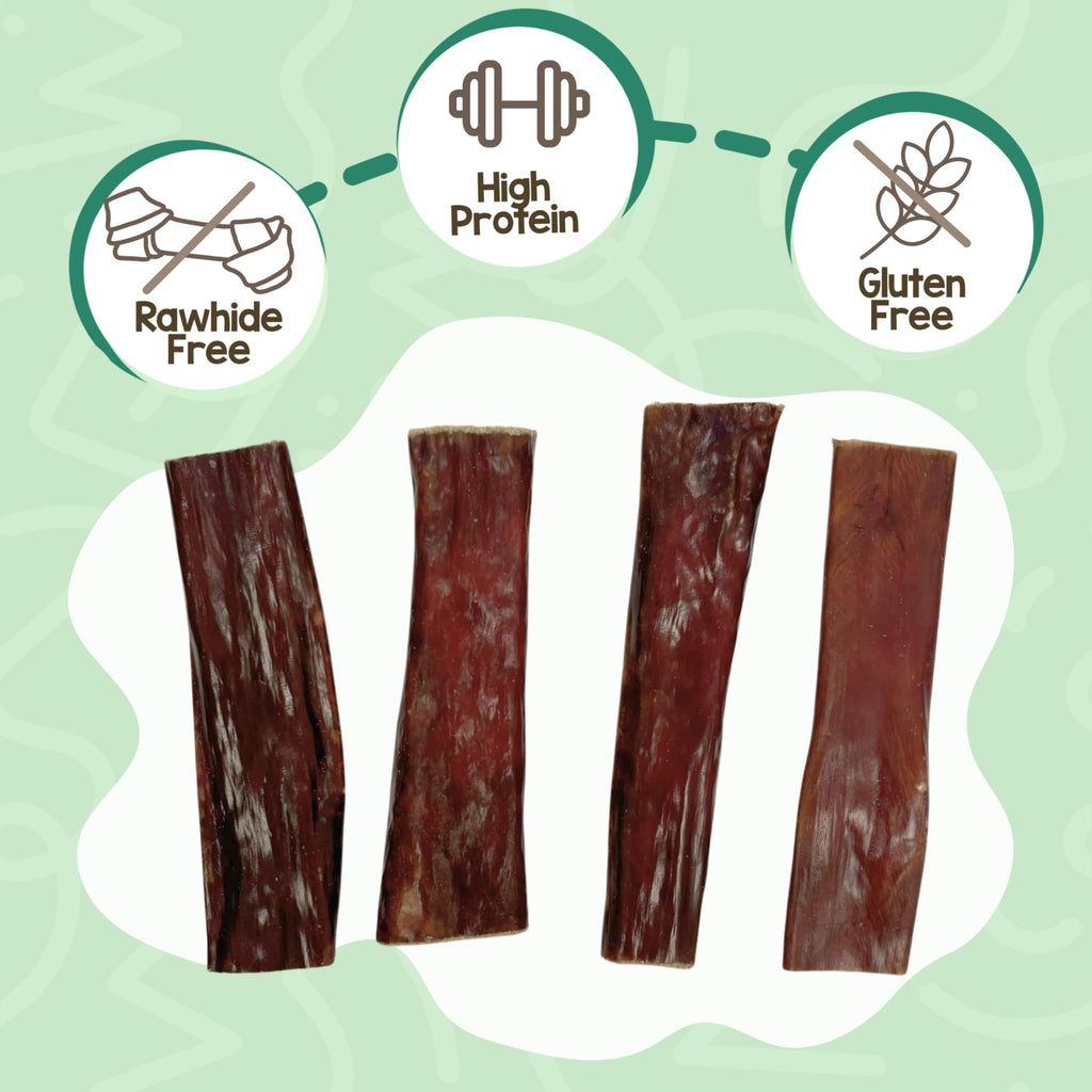 Nature Gnaws Beef Gullet Chews for Small Dogs 4-5" (20 Count) - Natural Beef Jerky Stick Dog Chew Treats - Rawhide Free