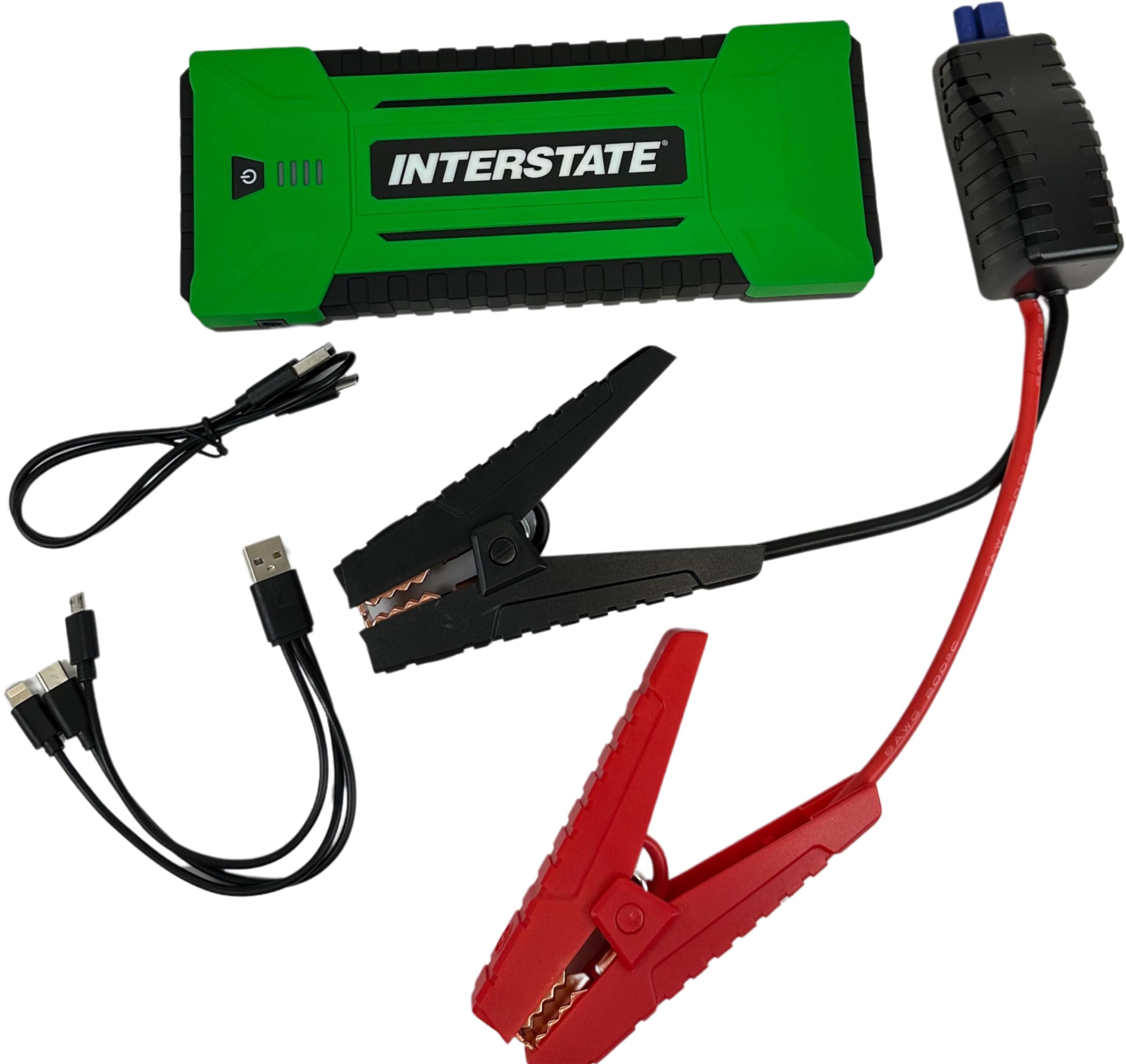 Interstate Batteries Jump Starter and Charger 12V 700A (8,000mAh, 8Ah) Portable LED Jumpstart Battery Power Pack for 12 Volt Automotives, USB Electronics (JMP0800)