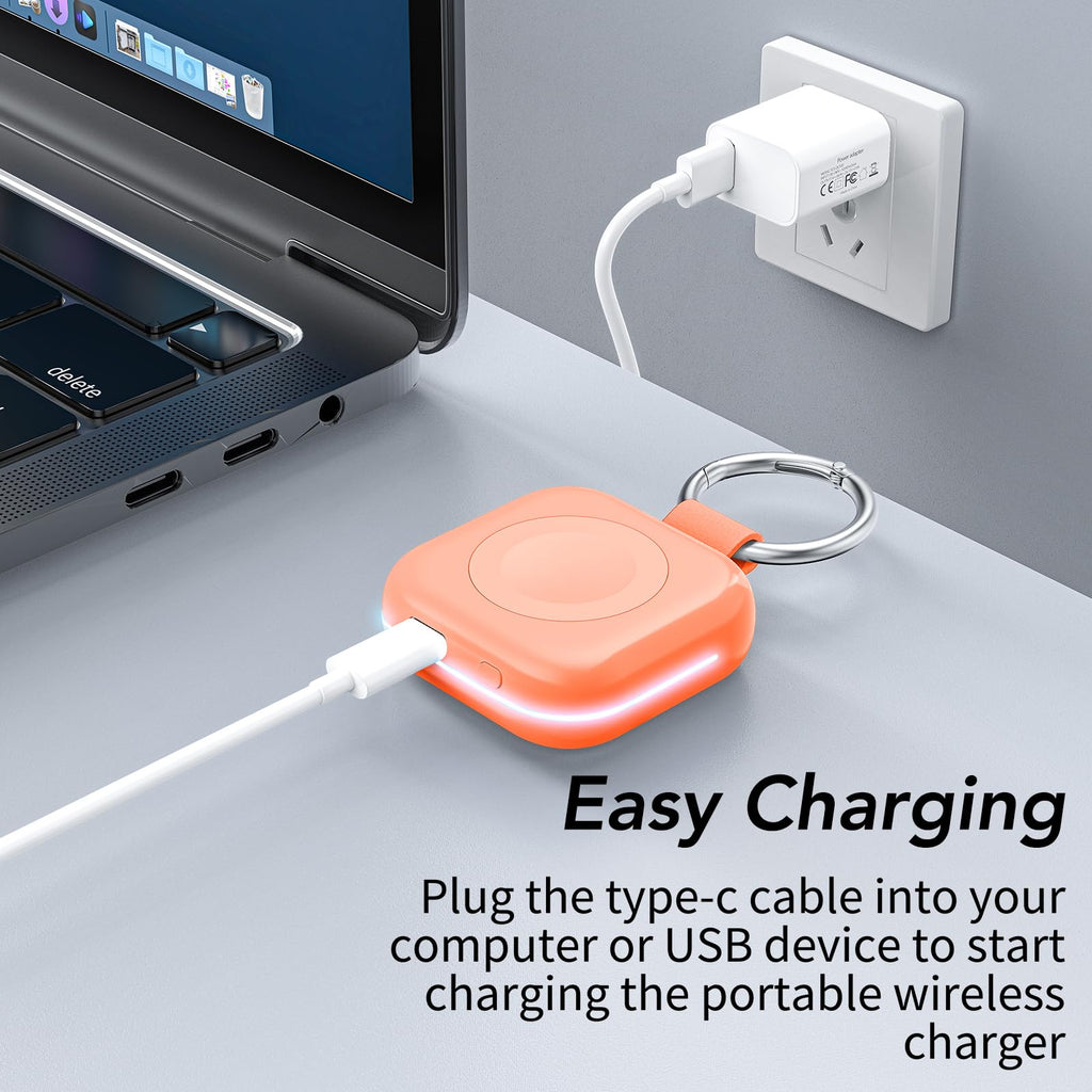 HUOTO Portable Charger for Apple Watch,Wireless Magnetic iWatch Charger 1200mAh Power Bank Travel Keychain Accessories Smart Chargers for Apple Watch Series 11/10/9/8/7/6/SE/5/4/3/2/1/UItra/UItra 2