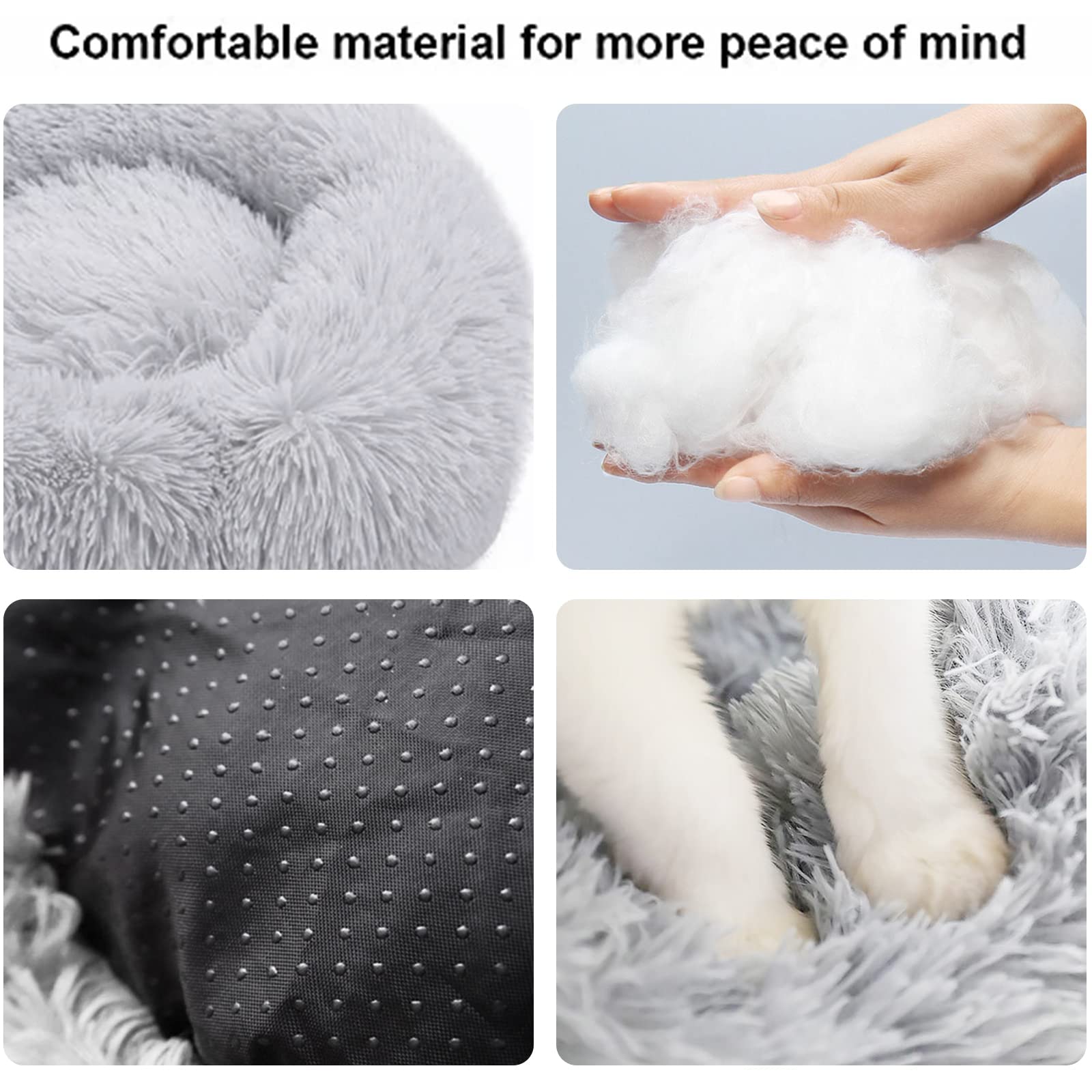 Nisrada Cat Beds for Indoor Cats,15.7 Inch Small Cats Beds, Washable-Round Pet Bed for Puppy and Kitten with Slip-Resistant Bottom