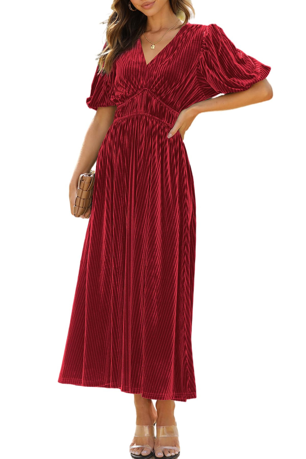 Sissyaki Women's Velvet Formal Dresses for Wedding Guest 2025 Fall Winter Dress