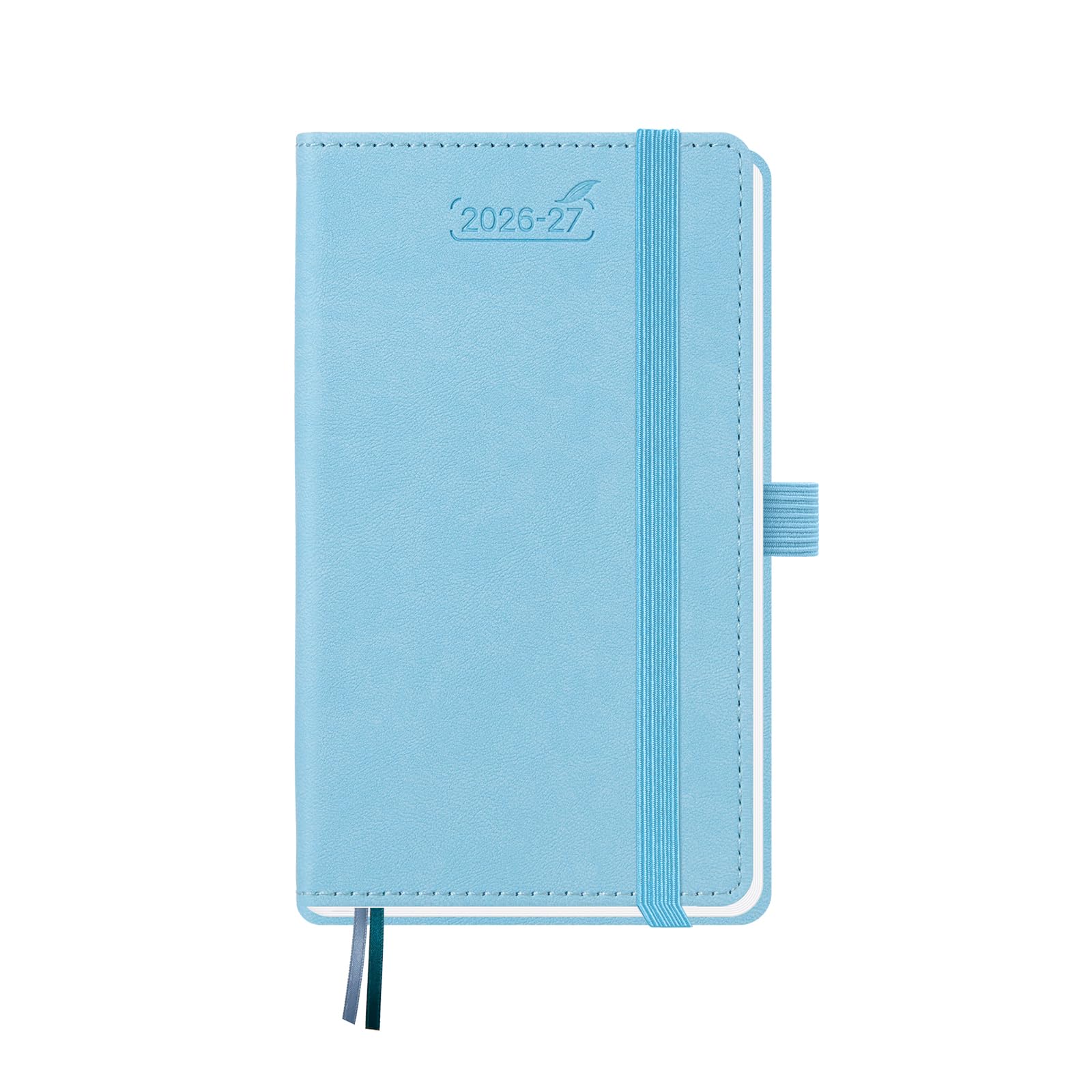 BEZEND Pocket Planner 2026-2027 Weekly and Monthly (3.5" x 6") 18 Months Small Academic Calendar (Jul 26-Dec 27) Ideal for Students, Work & Home, Storage Pocket, PU Leather Hardcover -Black