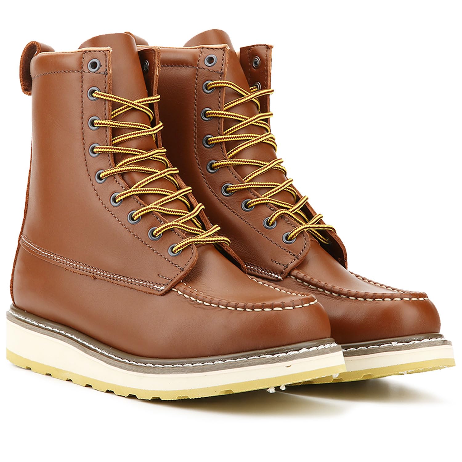 Men's SureTrack 6" & 8'' Leather Soft Toe Work Boot for Men, Welt Construction, Oil/Slip Resistant, Wedge Sole, Moc Toe Men's Work Boots, EH, 84994 & 86994