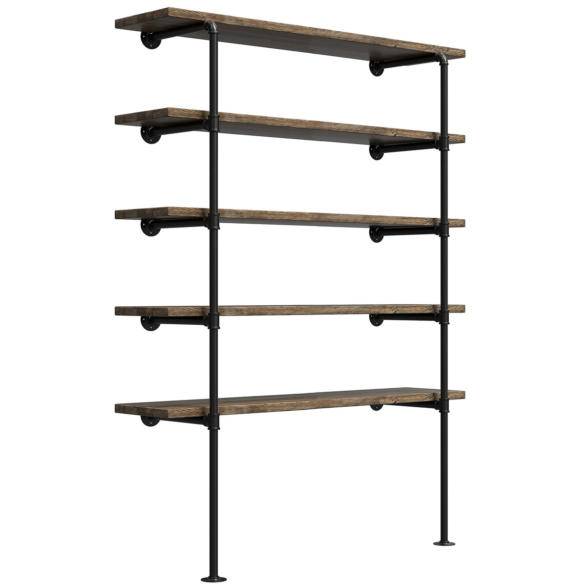 Industrial Retro Wall Mount iron Pipe Shelf,DIY Open Bookshelf,Hung Bracket,Home Improvement Kitchen Shelves,Tool Utility Shelves, Office shelves, bookshelves and bookcases (2Pcs)