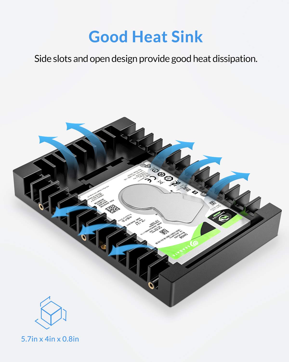 ORICO 2.5 SSD SATA to 3.5 Hard Drive Adapter Internal Drive Bay Converter Mounting Bracket Caddy Tray for 7 / 9.5 / 12.5mm 2.5 inch HDD / SSD with SATA III Interface(1125SS)