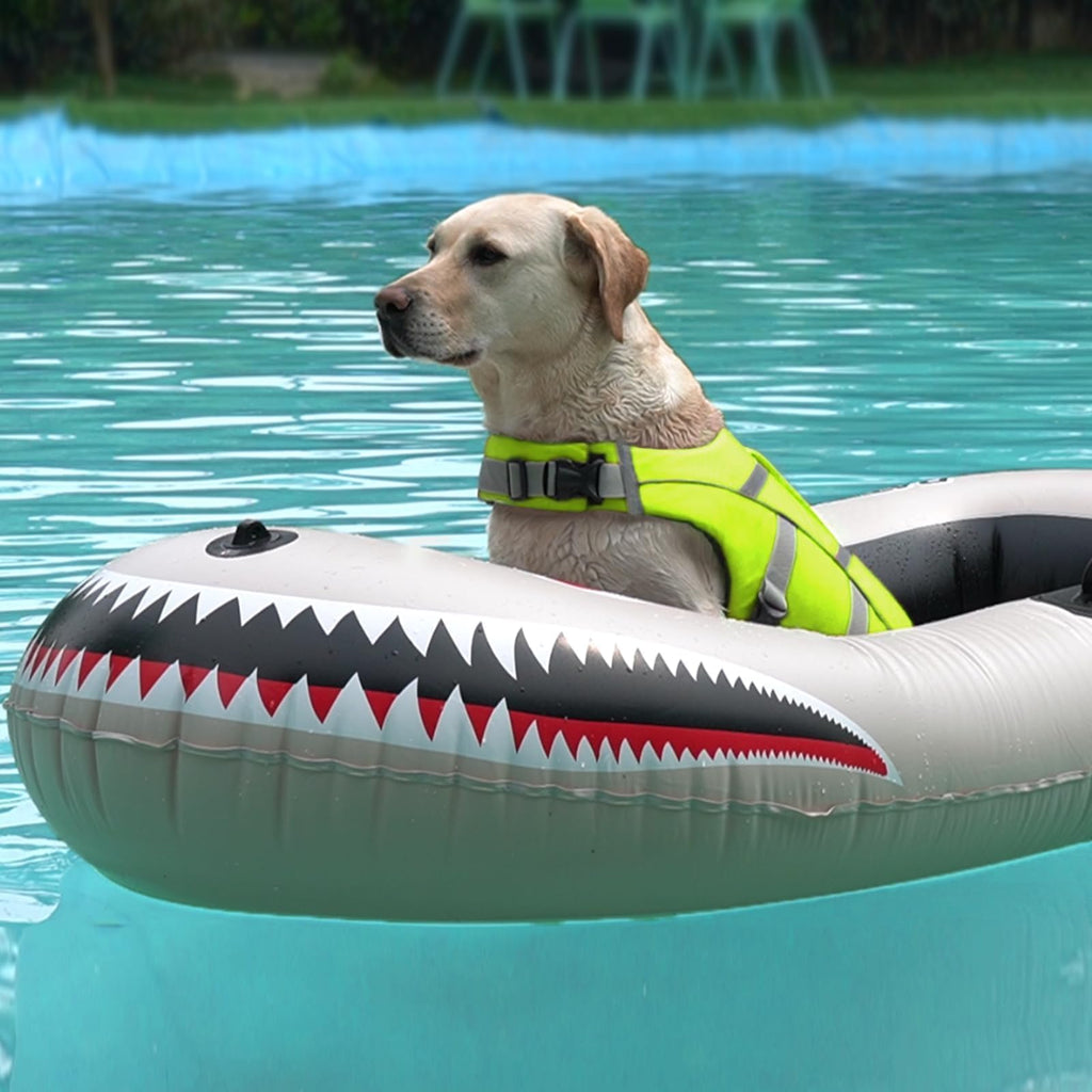 Kuoser Dog Life Jacket with Reflective Stripes, Dog Life Vest for Swimming Boating, Adjustable Pet Lifejackets with High Flotation, Doggie Swimsuit for Small Medium Large Dogs
