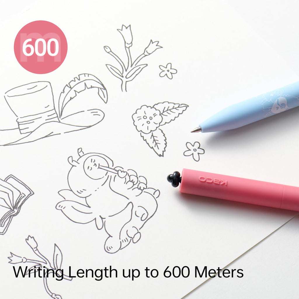 Kaco FIRST Gel Pens, Pack of 2 Pieces Cute Stationery Heart Pen Set with Extra 4 Black Refills Quick Drying Holiday Office Supplies (2 Colors)