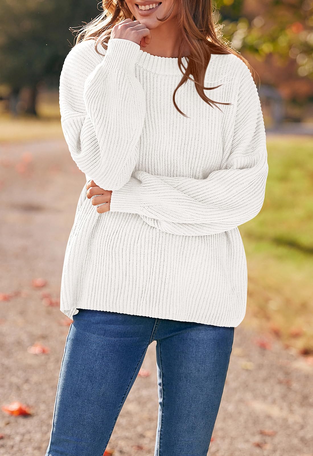 PRETTYGARDEN Womens Sweaters Spring 2026 Oversized Chunky Knitted Pullover Sweater Casual Long Sleeve Crewneck Cute Sweaters