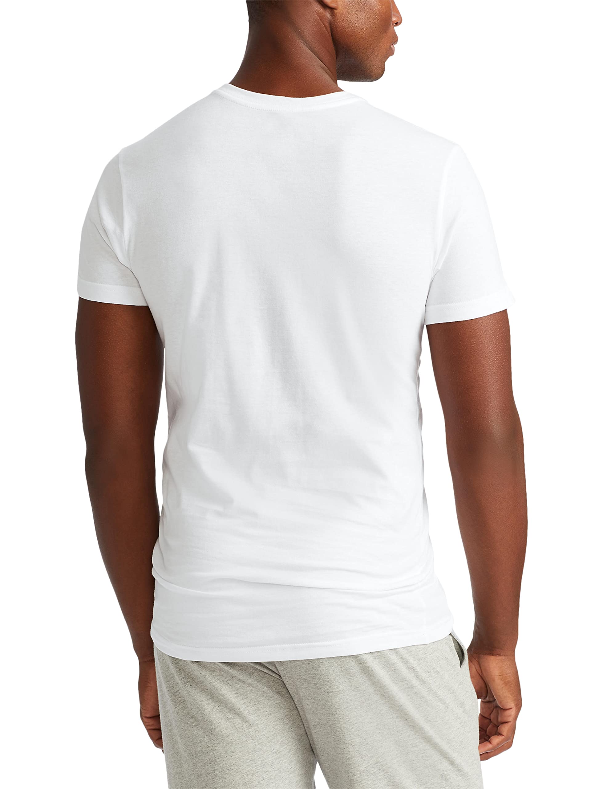 Polo Ralph Lauren Men's T-Shirt Pack, 3-Pack, Cotton Men's Clothing V-Neck Undershirt, Slim Fit Tees, Moisture-Wicking