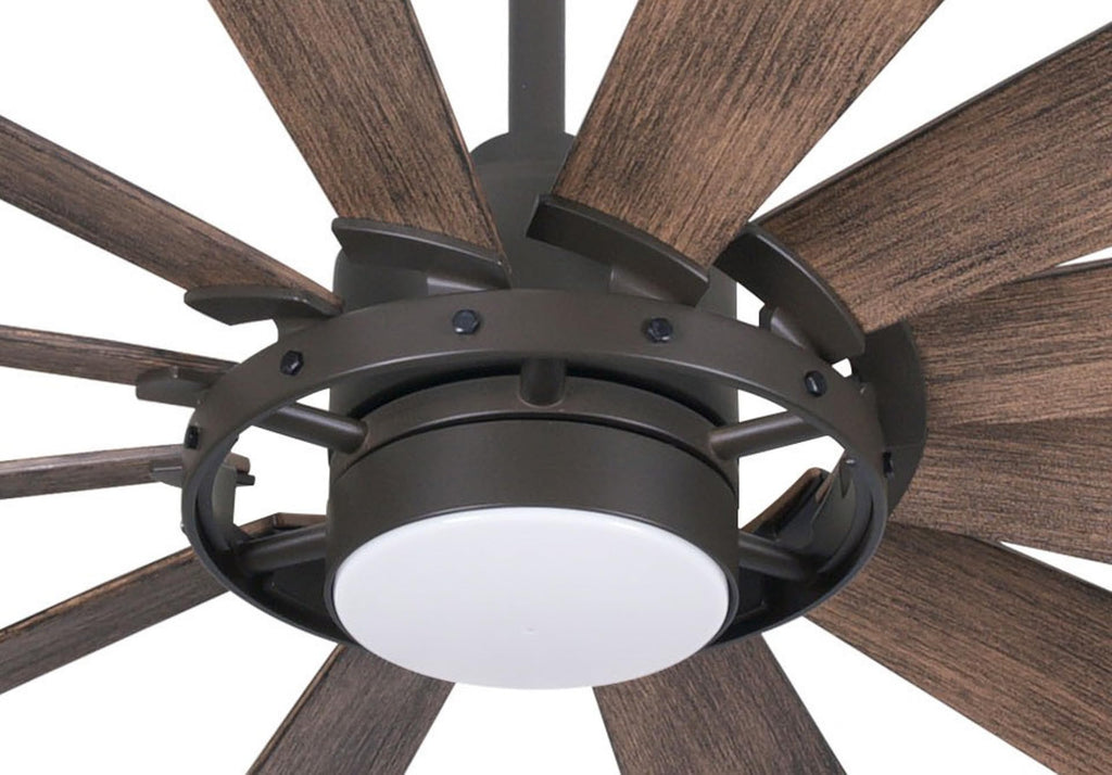 Minka-Aire F870L-ORB 65" Windmolen Outdoor Smart Ceiling Fan with LED Light and Remote Control, Oil Rubbed Bronze