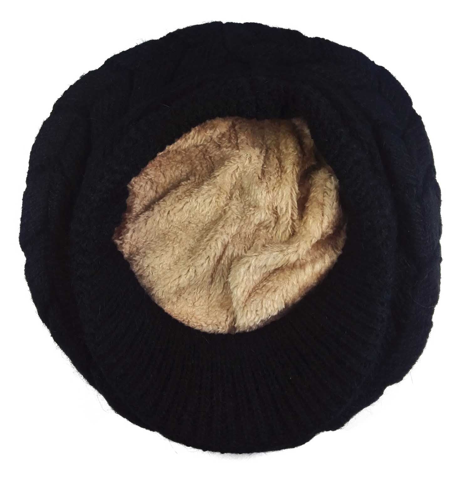 Women Winter Warm Knit Hat Wool Snow Ski Caps with Visor