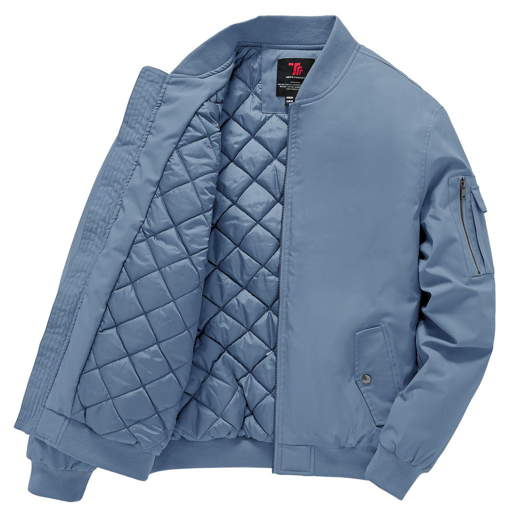 Gopune Men's Windproof Bomber Jacket Warm Water Resistant Windbreaker Winter Outwear Quilted Jackets Coats