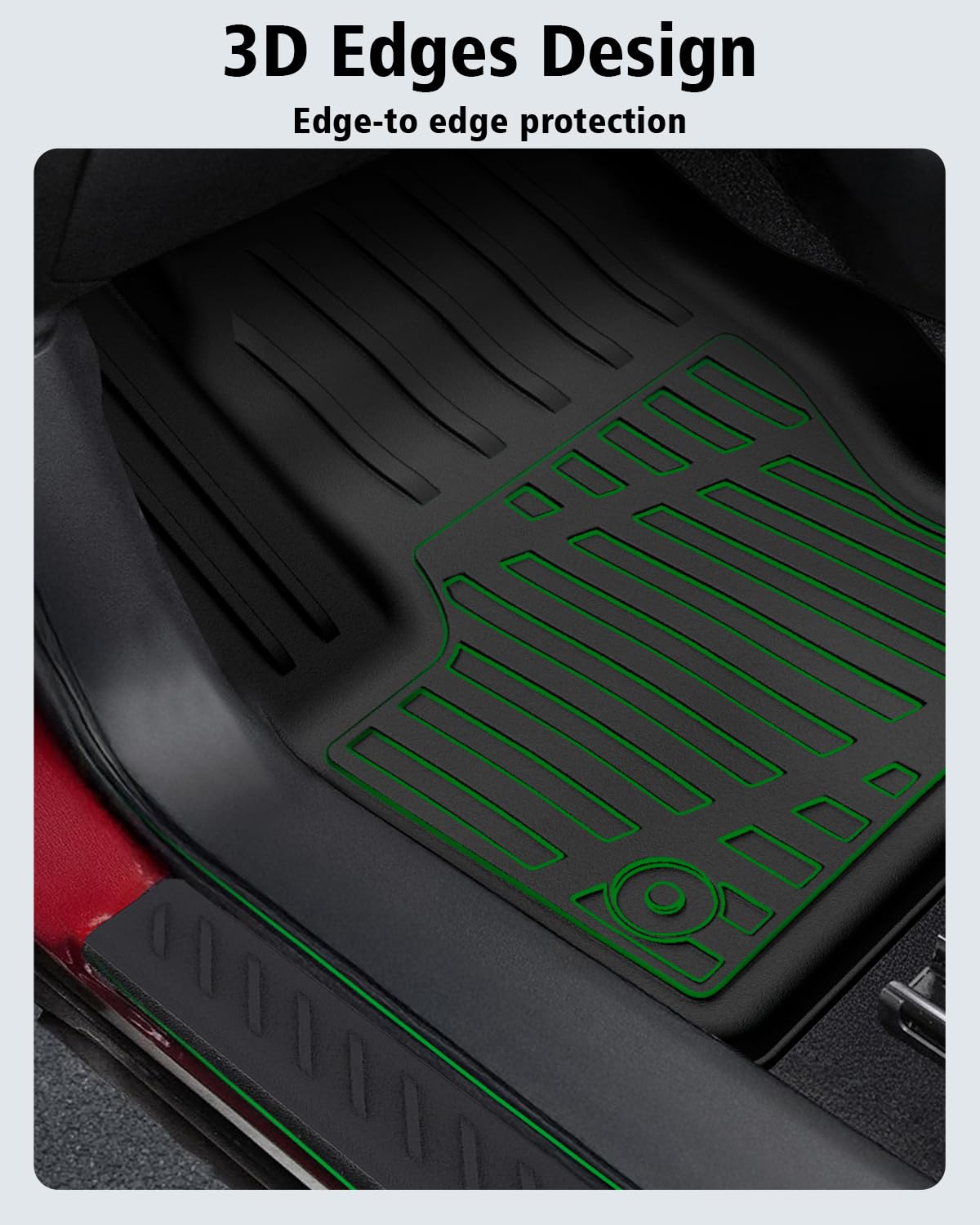 Floor Mats & Cargo Mat & Backrest Mat Custom for Toyota RAV4 Hybrid 2026 (Not for Cargo Area with Subwoofer) (Not for Phev), Door Sill Guards, All Weather TPE Floor Liners for RAV-4 2026 Accessories