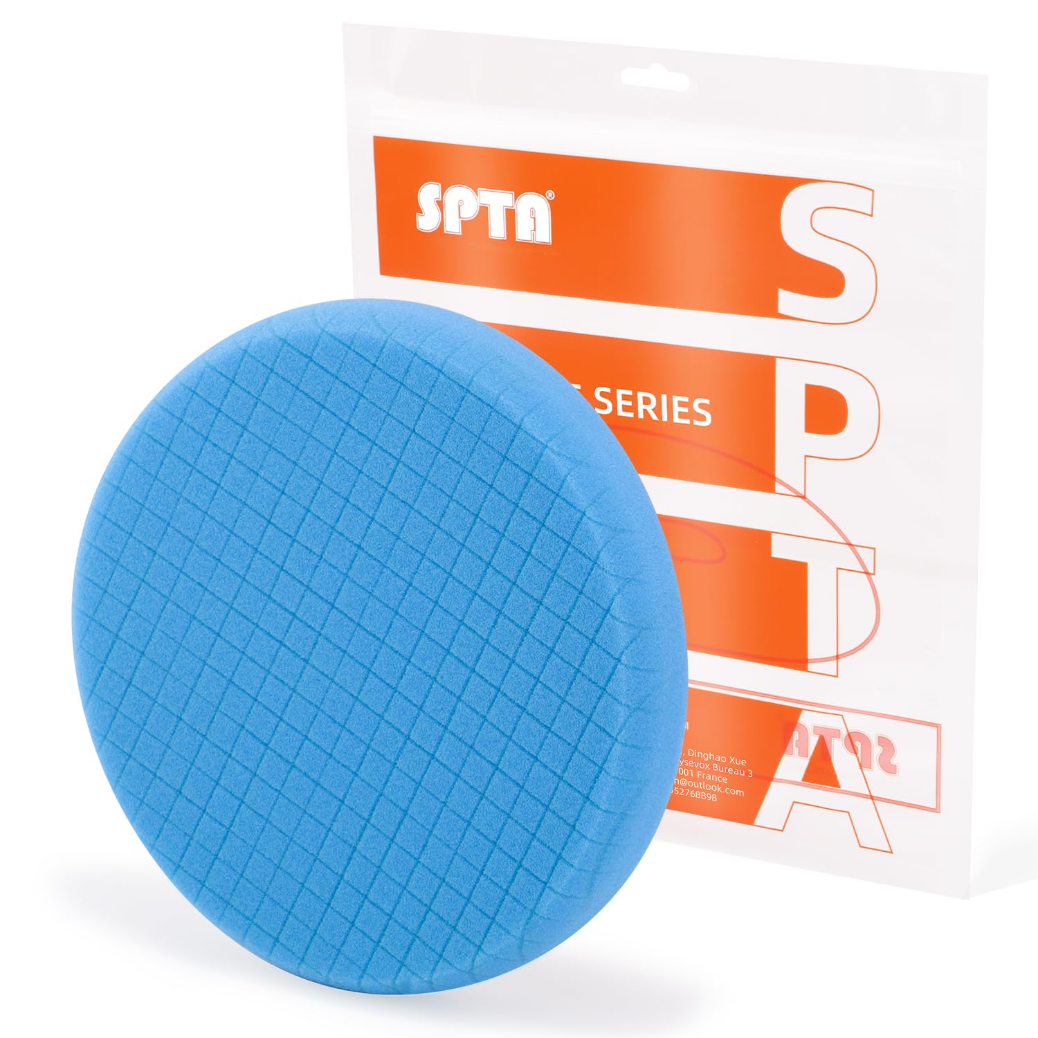 Blue T60 Moderate-Cut Foam Polishing Pads, SPTA 1Pc 3.5 Inch Face for 3 Inch 80mm Backing Plate Compound Buffing Sponge Pads for Car Buffer Polisher Compounding, Polishing and Waxing -FPTSS3G