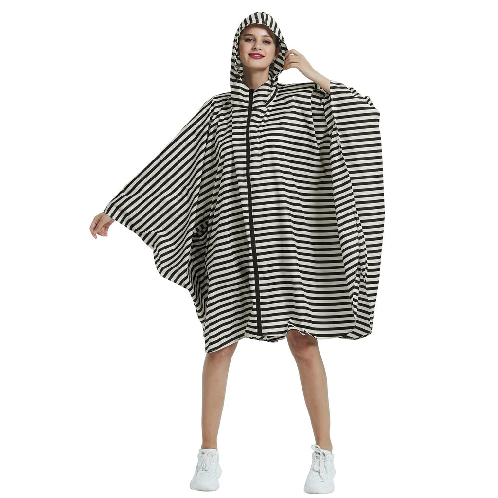 Rain Poncho Jacket Coat Hooded Zipper Style for Women/Men/Adult with Pocket