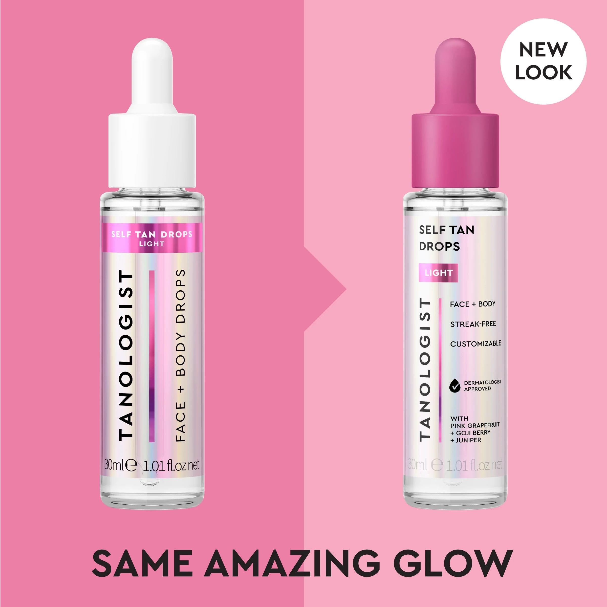 Tanologist Dark Self Tan Drops, Streak-Free Body & Face Tanning Drops, No Fake Tan Smell, for Moisturizer & Lotion, Bronzing Face Tanner, Skincare Ingredients, Vegan, 1.01 fl. oz/30 ml Bottle
