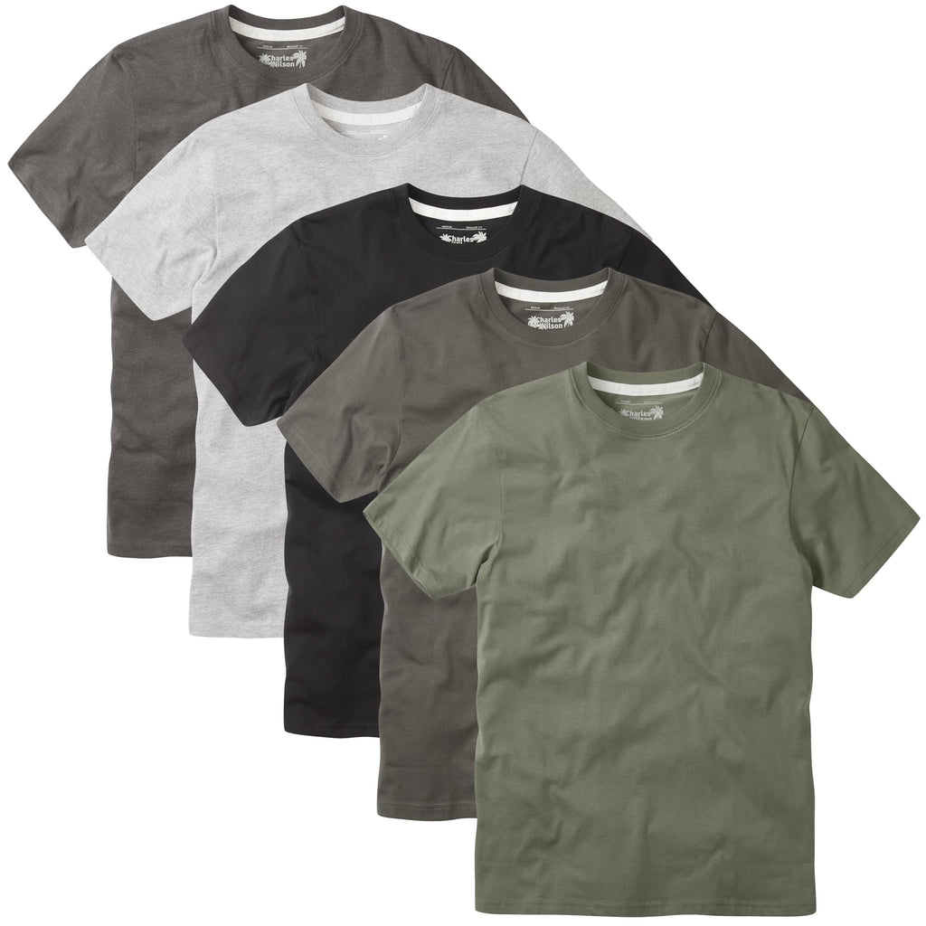 Charles Wilson Men's 5 Pack Crew Neck T-Shirt
