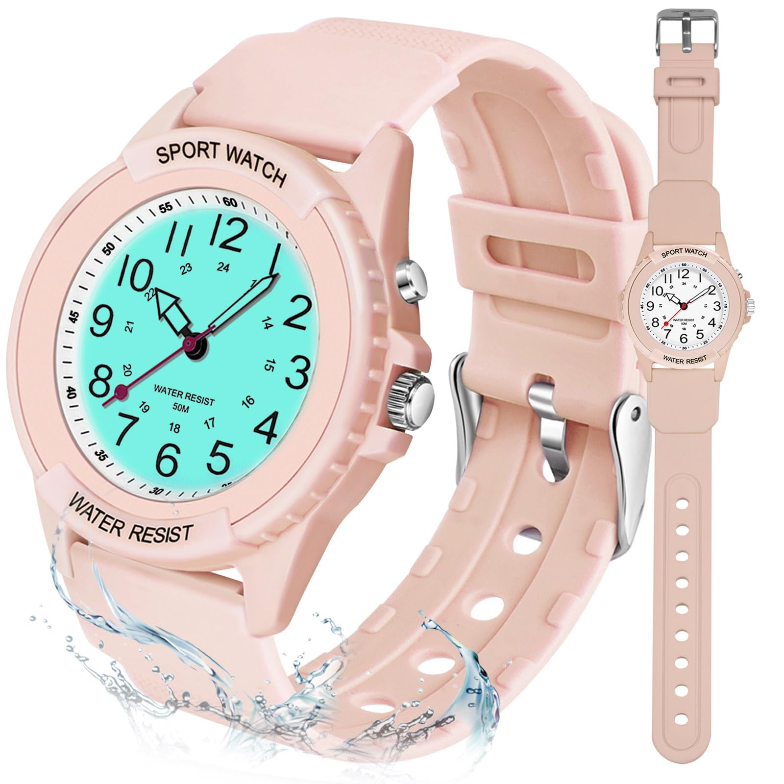 PROKING Waterproof Nurse Watch for Medical Professionals Students Women Men, Night Light, 12/24 Hour Military Time Easy to Read Dial, Second Hand Watch for Nursing Day Gifts