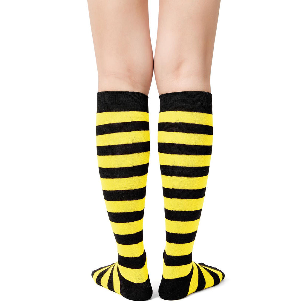 Century Star Knee High Striped Socks for Women - Long Thin Tube Sports Thigh High Socks Tall Stockings