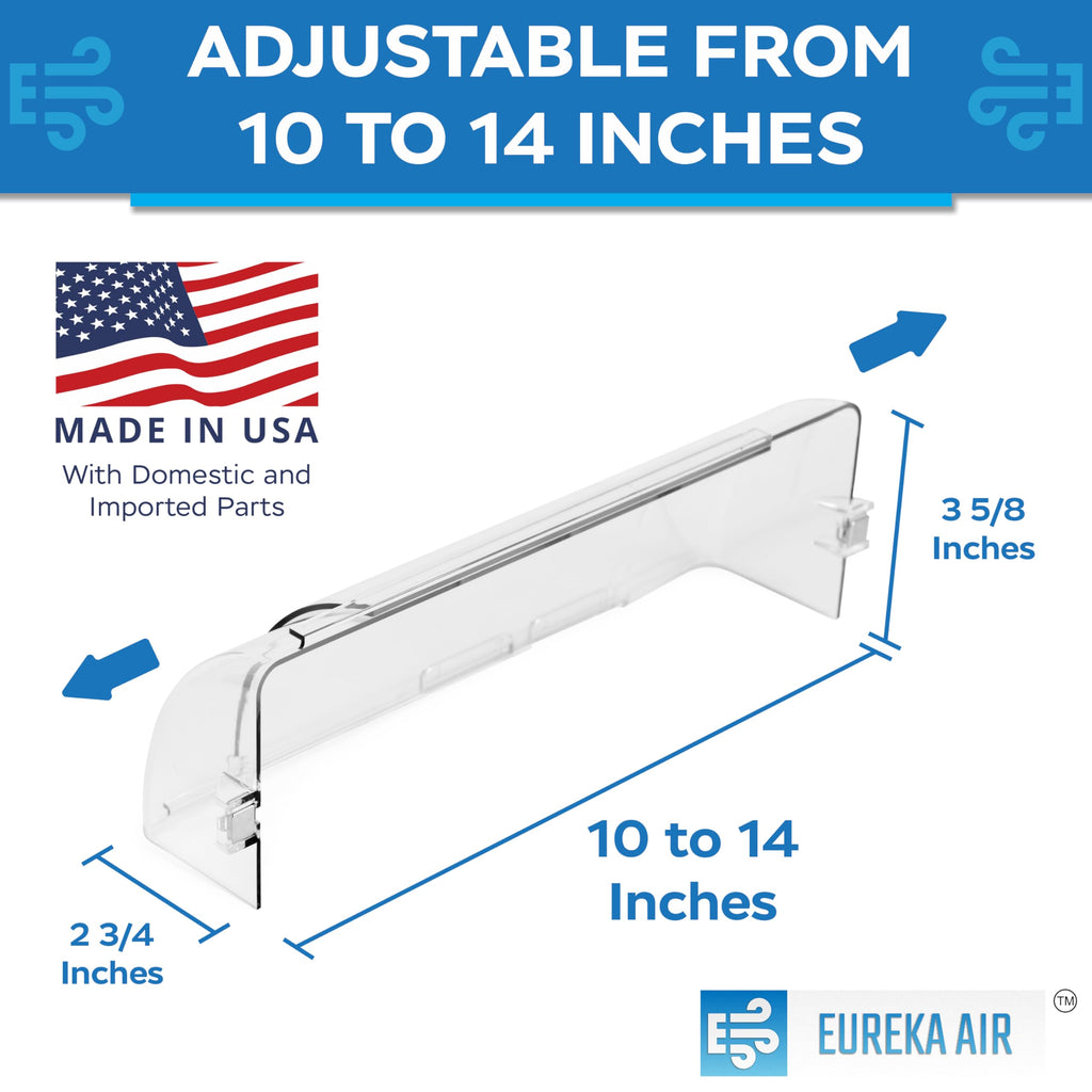 Eureka Air Vent Deflector - Redirect Airflow - Fits 10" to 14" Wide Floor, Wall, Ceiling Vent Registers - Multi-Surface Use - Strong Neodymium Magnets and 3M Adhesive Tabs Included - 2-Pack