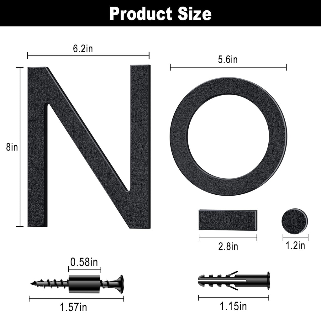 8 Inch Black Floating Arrow Signs, Modern Outdoor Plastic Directional Signs for Wall Yard Street