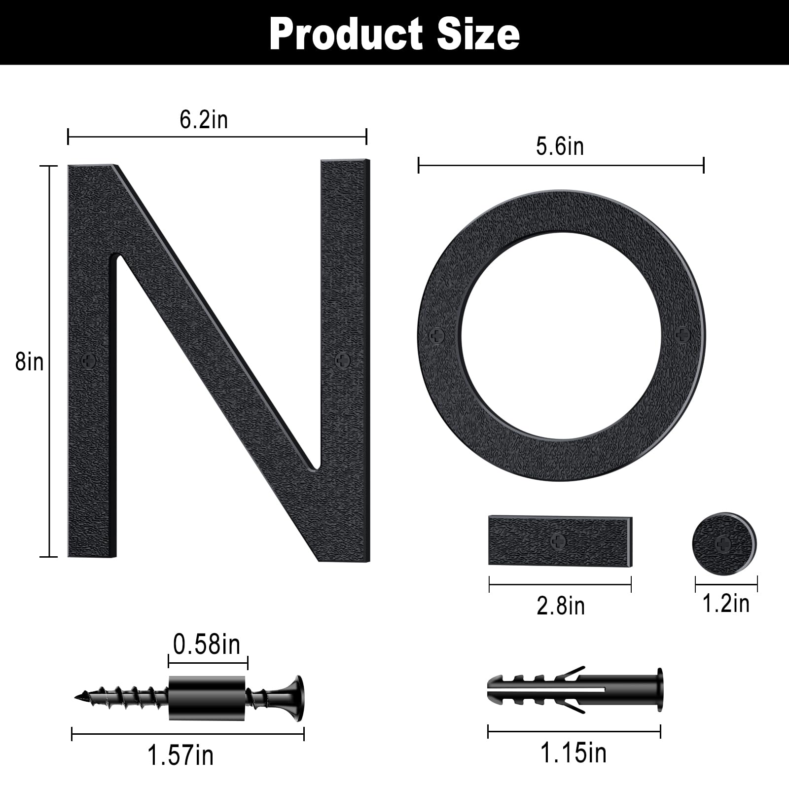 8 Inch Black Floating Arrow Signs, Modern Outdoor Plastic Directional Signs for Wall Yard Street