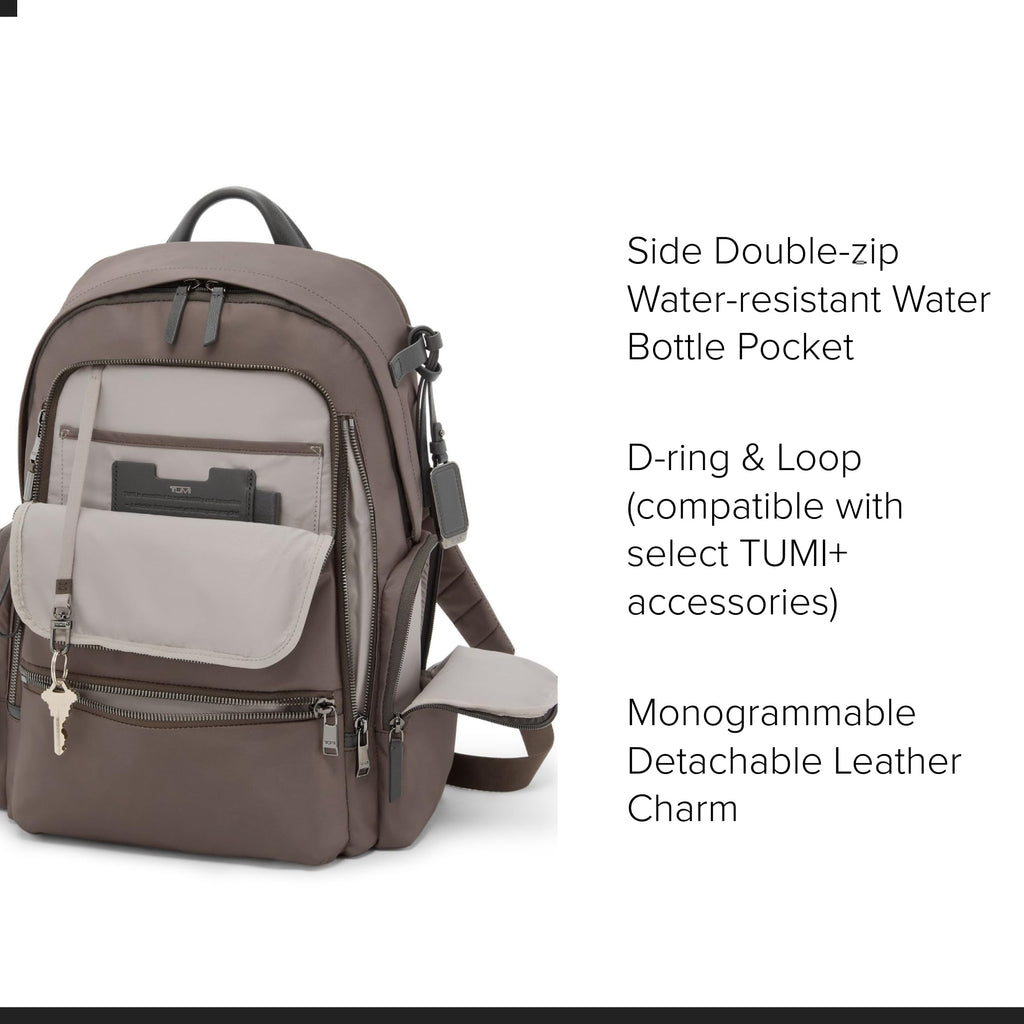 TUMI - Voyageur Celina Backpack - Women's Work and Travel Bag - 16.0" X 10.6" X 6.5" - Holds Up to 16" Laptop - Black & Gold Hardware