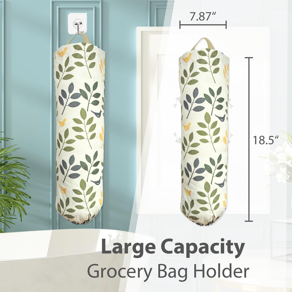 Plastic Bag Holder，Reusable Grocery Bag Holder，Wall Mount Plastic Bag Organizer Shopping Bags Carrier，Washable Large Grocery Bag Storage Dispenser for Home Kitchen Travelling Decor, 1 Pack，Alpaca