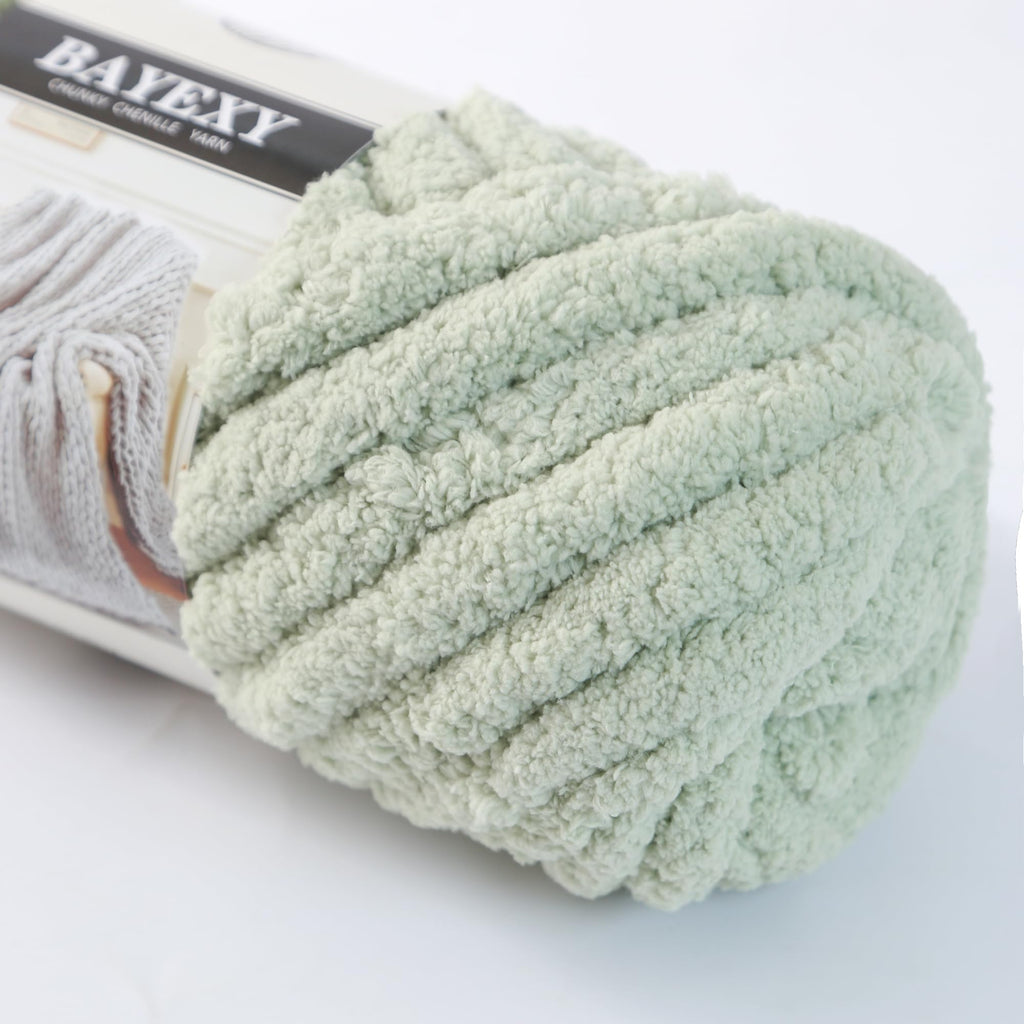 Chunky Chenille Yarn for Hand Knitting 8 Jumbo Pack Jumbo Chunky Yarn for Hand Soft Blanket Knitting, Bulky Thick Fluffy Yarn for Crocheting (Black)