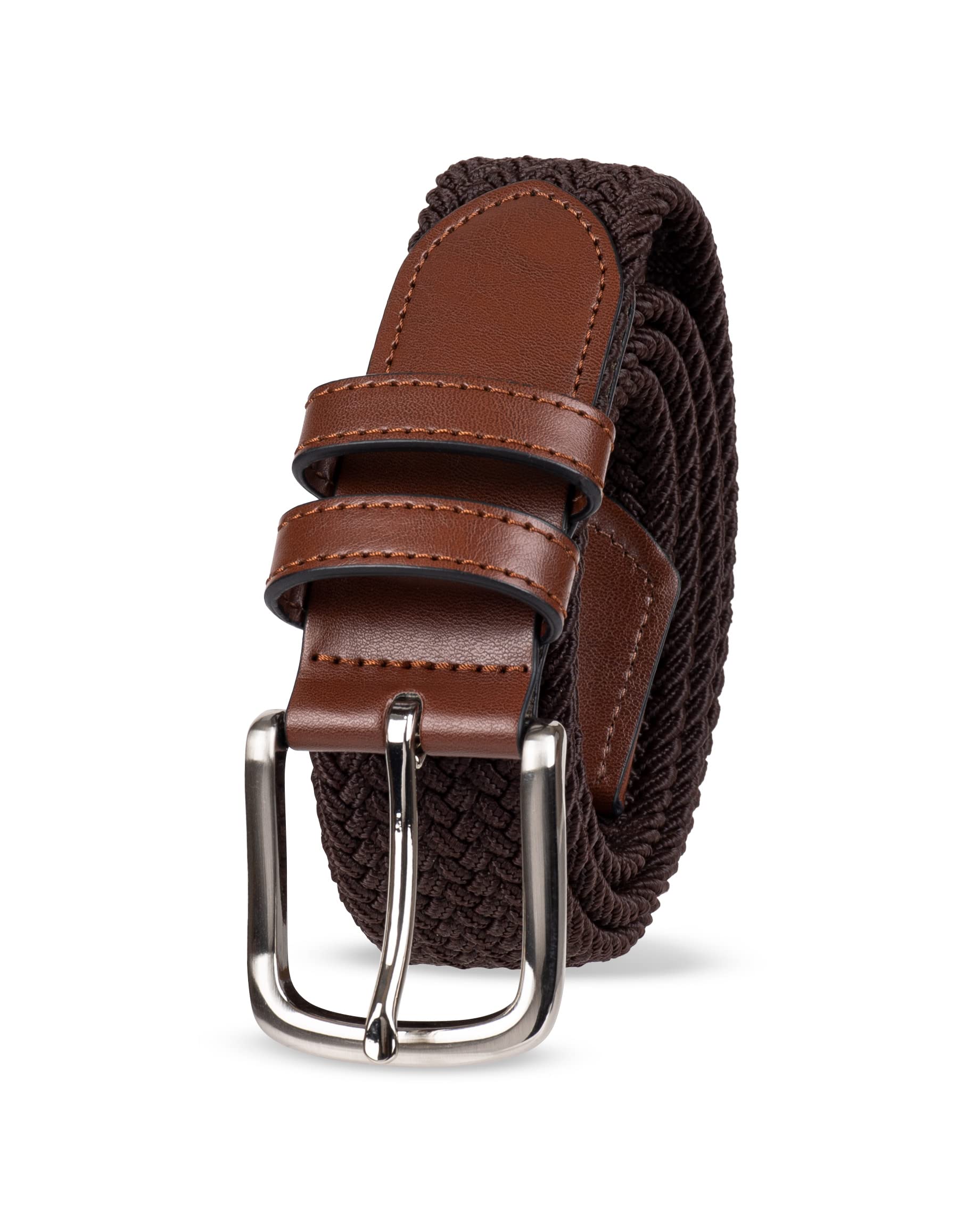 Amazon Essentials Men's Stretch Woven Braid Belt for Jeans