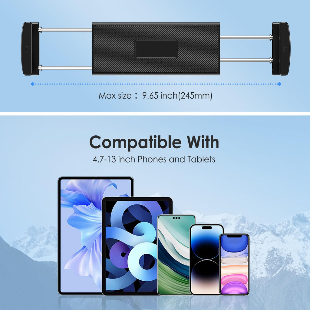 Tablet Wall Mount, Aluminum iPad Wall Mount Holder, 360° Rotation Adjustable Wall Holder Compatible with iPad Pro, Mini, Galaxy Tab, Surface Pro, Kindle, All 4.7-13" Tablets and Phones