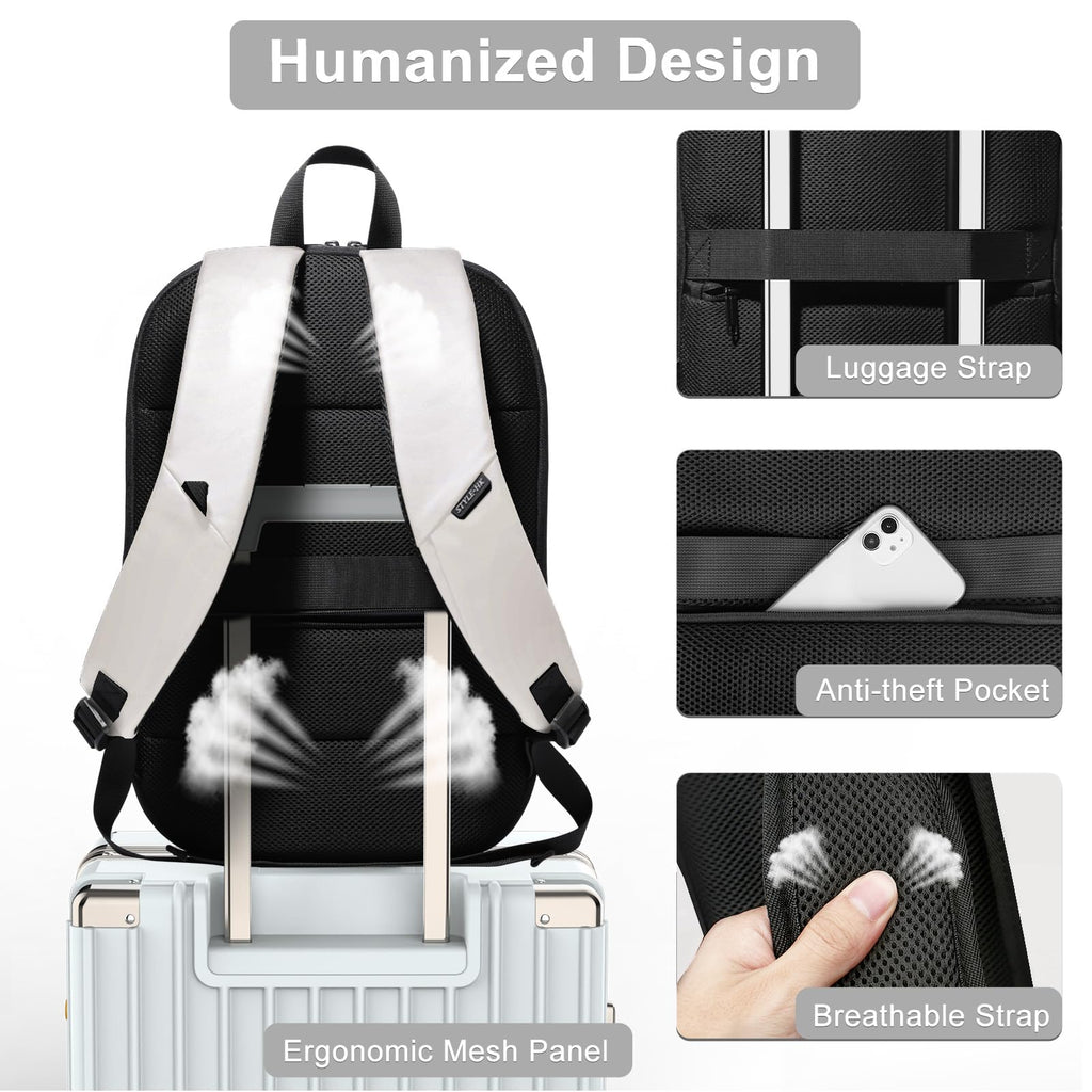 hk Business Backpack for Men 15.6 Inch,Slim & Expandable Waterproof Travel Laptop Backpack, Anti-Theft Lightweight Work Computer Bag, College Laptop Backpacks Gifts for Men Women-Black