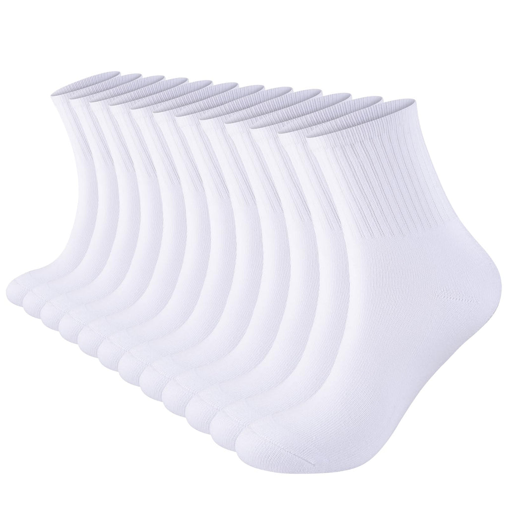 Monxiery Womens Cotton Cushioned Ankle Socks, Athletic Quarter Mini Crew Socks.