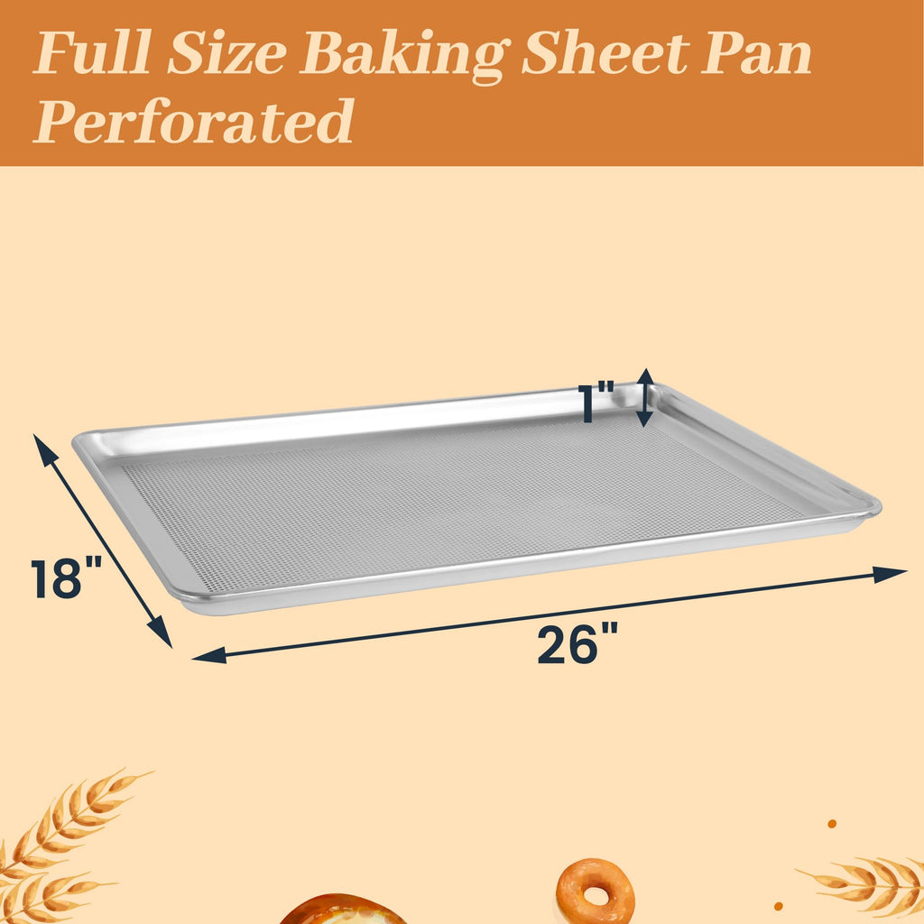 6 Pack Large Size Baking Sheet Pans, Aluminum Commercial Cookie Sheets Non-Stick, 21"x15"
