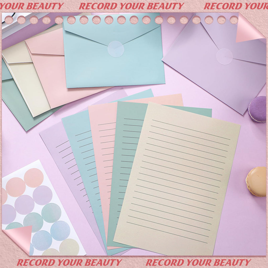100 Pcs Stationery Lined Stationery Paper and Envelopes Set Includes 50 Letter Writing Paper and 50 Envelope for Office, 5.5 x 8.25 Inch(Blue)