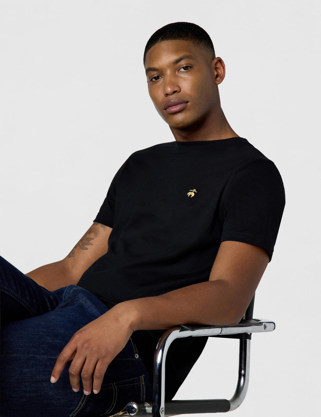 Brooks Brothers Men's Short Sleeve Cotton Crewneck Logo T-Shirt