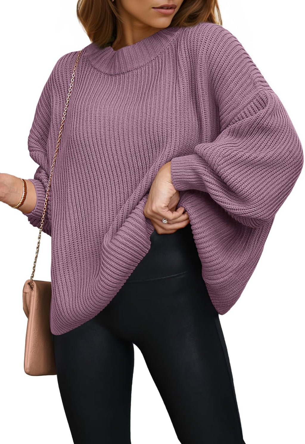 PRETTYGARDEN Womens Sweaters Spring 2026 Oversized Chunky Knitted Pullover Sweater Casual Long Sleeve Crewneck Cute Sweaters