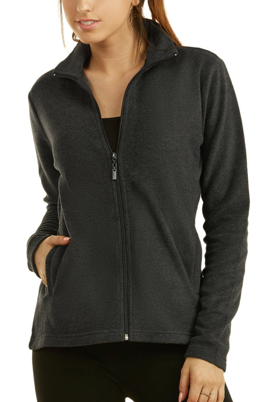 Sofra Women's Polar Fleece Full Zip Up Winter Jacket