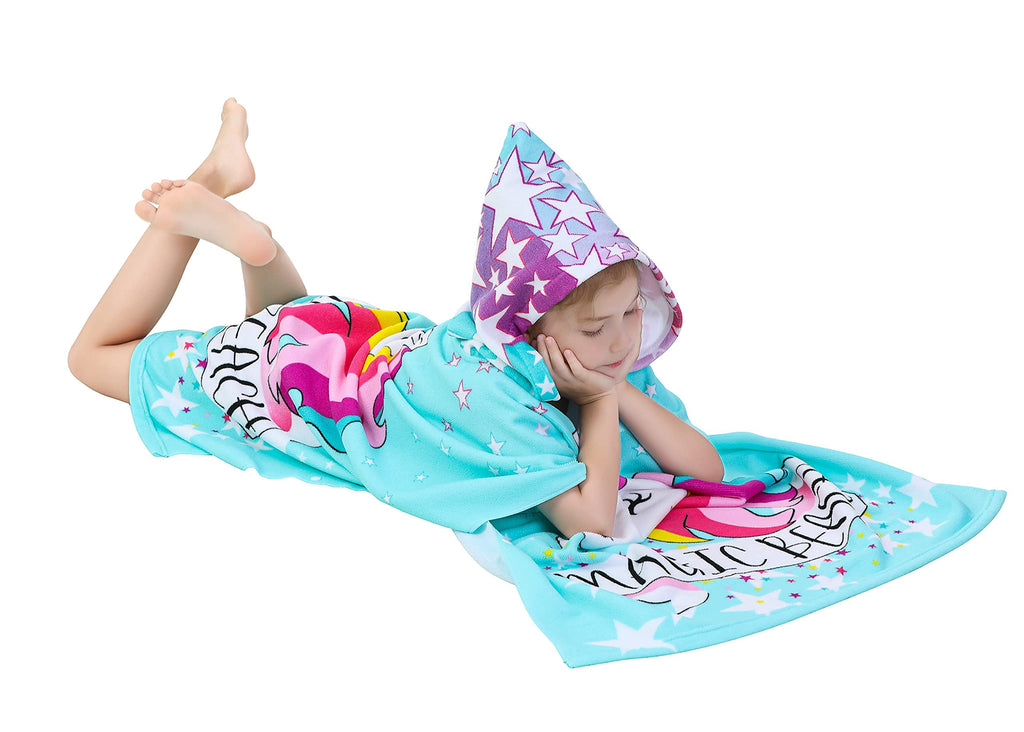 Soft Microfiber Swim Cover-ups for 3 to 10 Years Old Kids Hooded Bath Beach Poncho Towels (Alligator, Fits 3-10 Years)