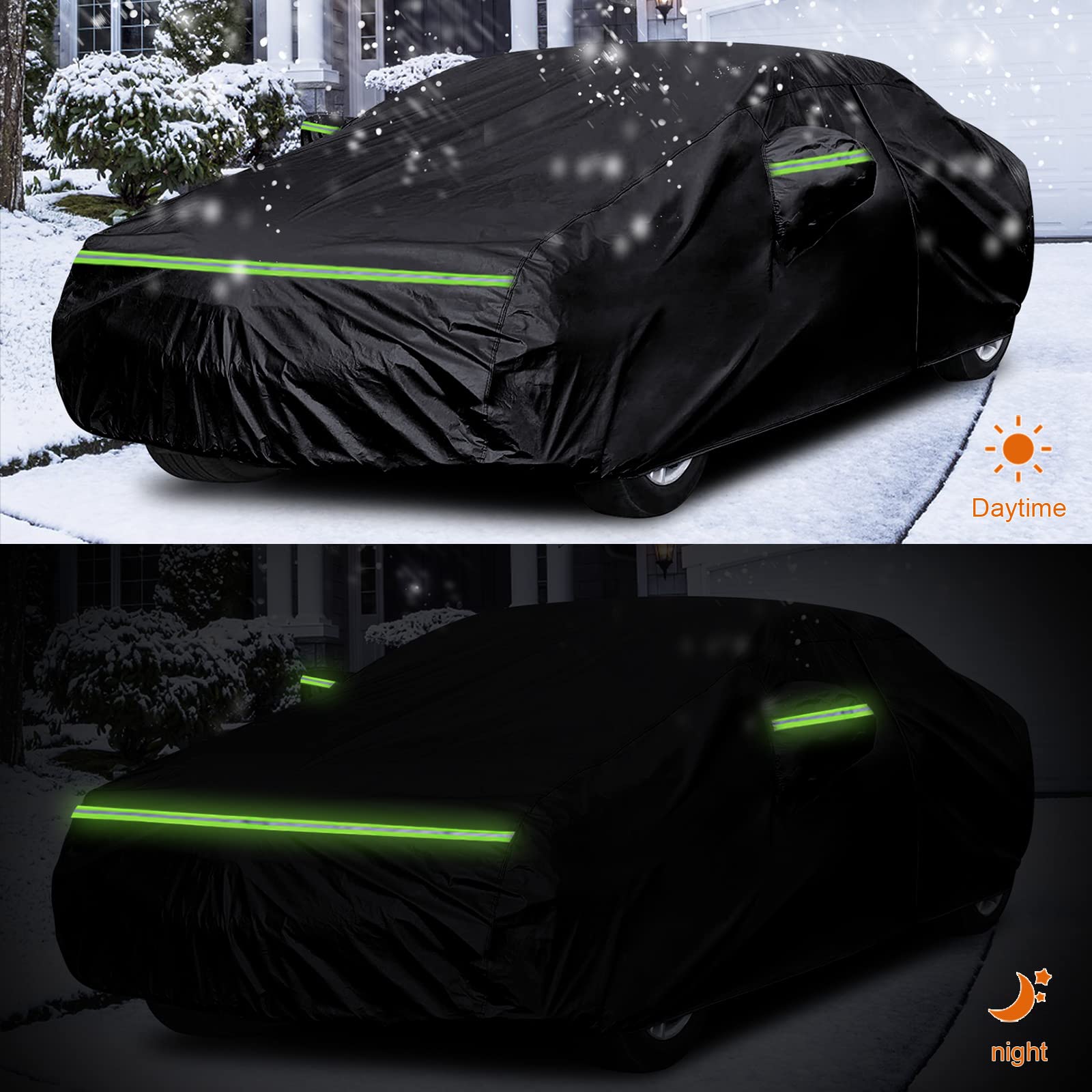 Waterproof Car Cover Replace for 1964-1978 Ford Mustang, 6 Layers All Weather Custom-Fit Mustang Full Car Covers with Zipper Door for Snow Rain Dust Hail Protection (1964-1978)