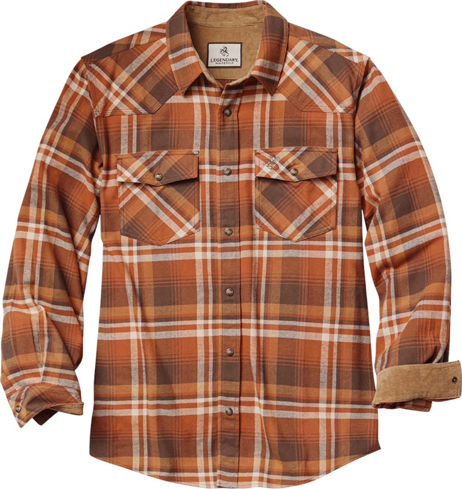 Legendary Whitetails Mens Western Button Up Brushed Cotton Flannel Shirt