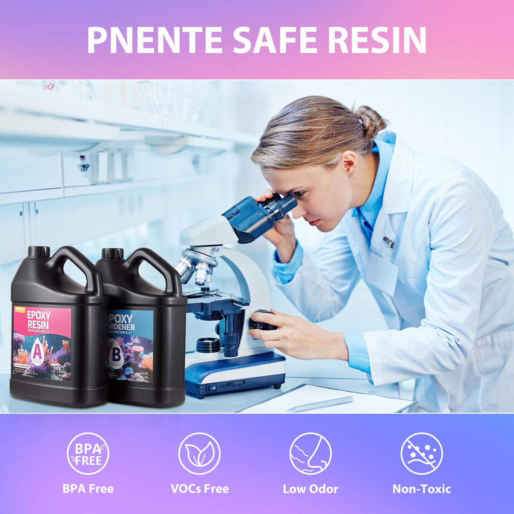 1 Gallon Epoxy Resin Kit, Crystal Clear and Hard Upgraded 2 Part Resin and Hardener for Casting Coating, Countertop, Table top, Art DIY Handcraft Jewelry