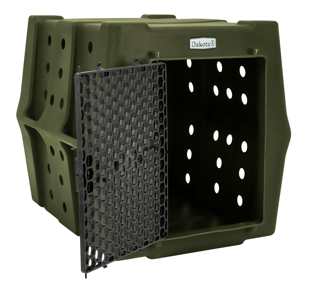 Dakota 283 Canine Rough and Tough Economy Dog Crate w/ Removable Two-Way Door - Heavy Duty Outdoor Kennel for Medium Breed Dogs (Coyote Granite, Intermediate)