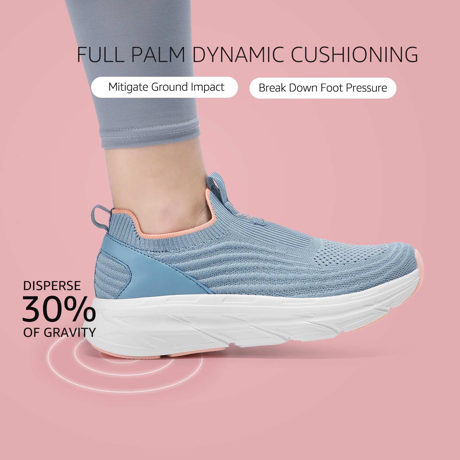 STQ Womens Walking Shoes Slip On Tennis Shoes Comfortable Lightweight Memory Foam Orthopedic Sneakers for Indoor Outdoor Gym Workout Sports